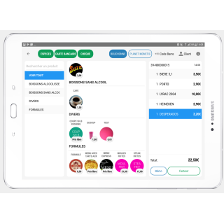 Caisse Enregistreuse Tactile NF525 Slim Double Ecran - Version FREE- Sans Abonnement